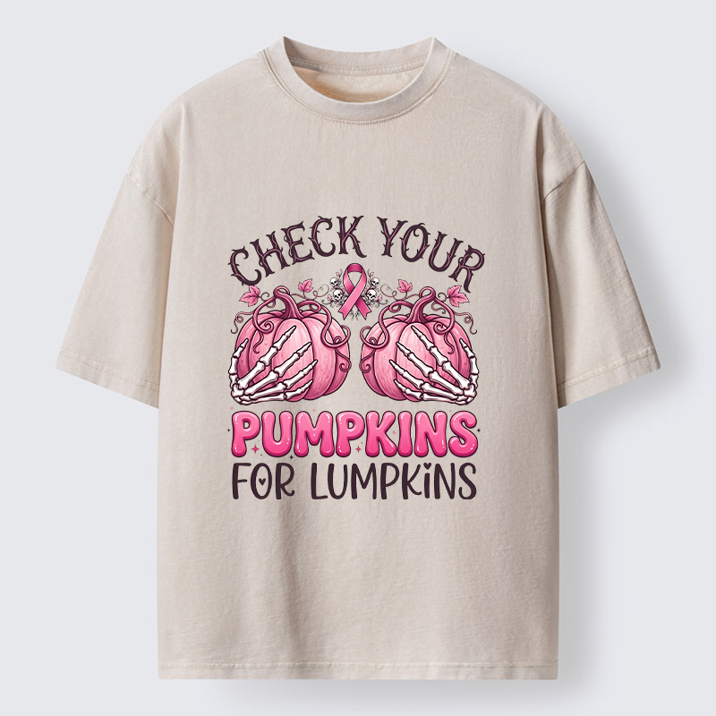 Tokyo-Tiger Halloween Pumpkin Breast Cancer Awareness Washed T-Shirt