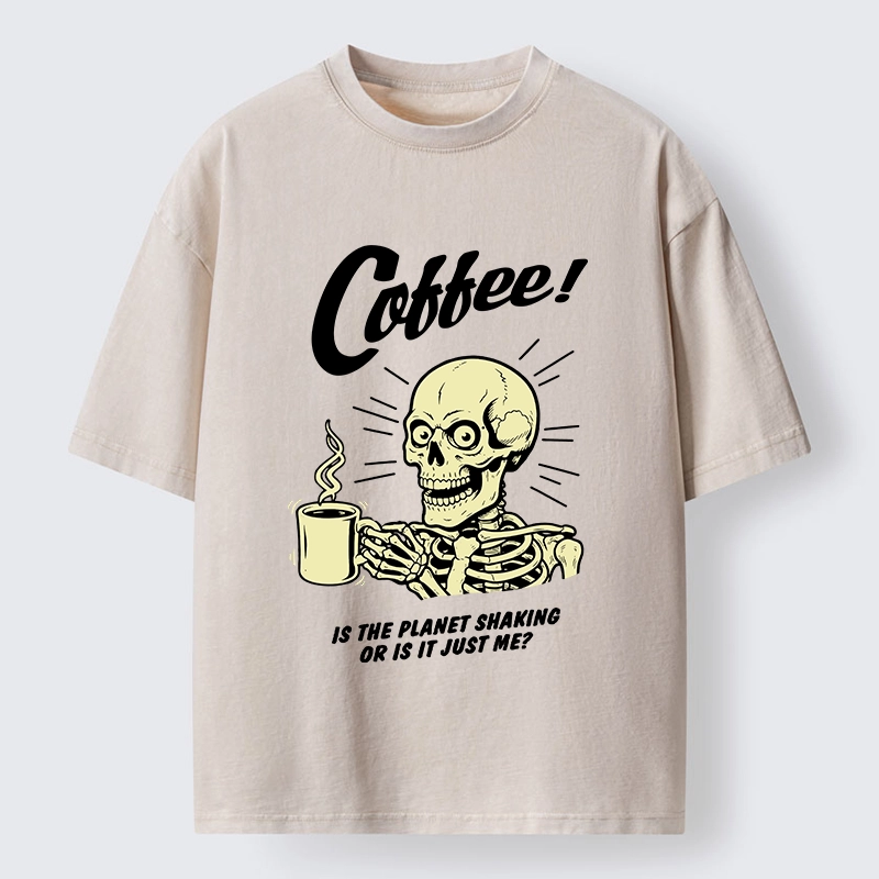 Tokyo‑Tiger Funny Skull Coffee Washed T‑Shirt