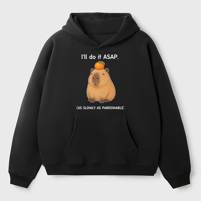 Tokyo-Tiger Slow Task Capybara Meme Adult Fleece Hoodie