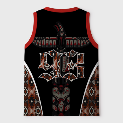 Tokyo-Tiger Dark Tribal Eagle Totem Mesh Tank Top