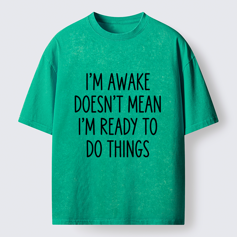 Tokyo-Tiger Morning Vibe Funny Meme Washed T-Shirt