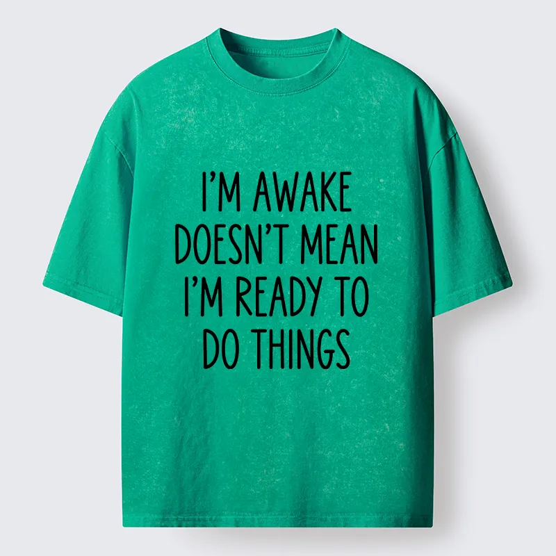 Tokyo-Tiger Morning Vibe Funny Meme Washed T-Shirt