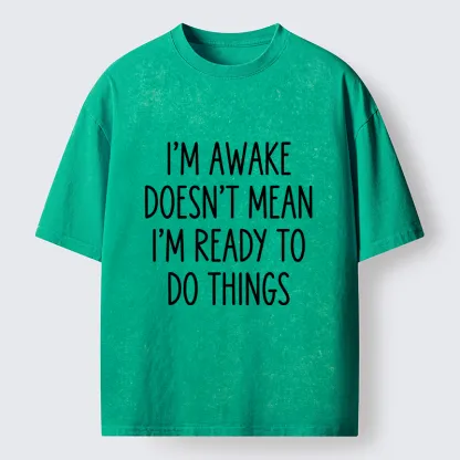 Tokyo-Tiger Morning Vibe Funny Meme Washed T-Shirt