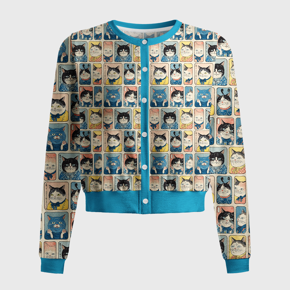 Tokyo-Tiger Many Cats Are Watching You Women's Lightweight Cardigan