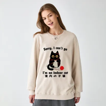 Tokyo-Tiger Indoor Cat Meme Washed Terry Sweatshirt