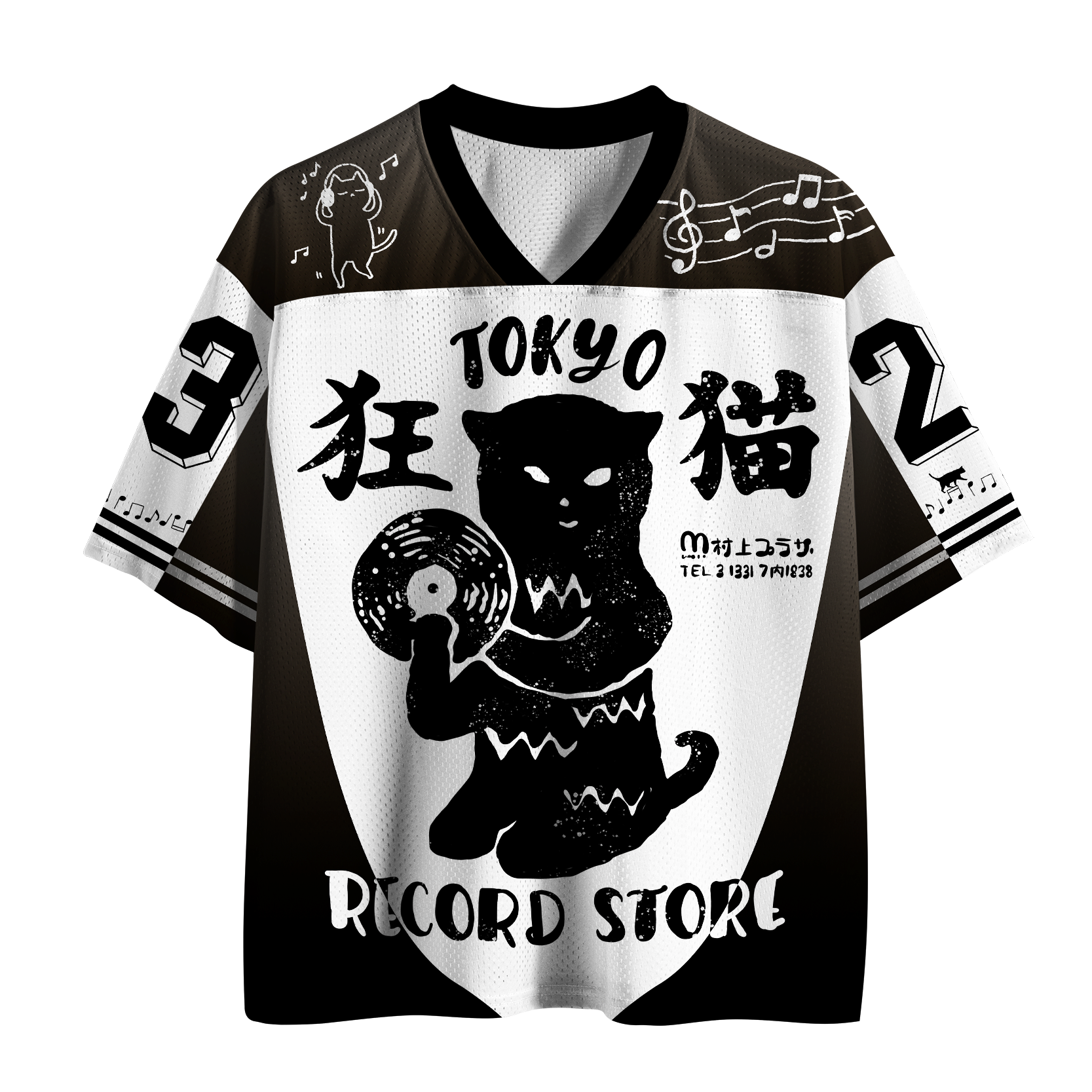 Tokyo-Tiger Retro Groove "Kyo-Neko" Mesh Jersey