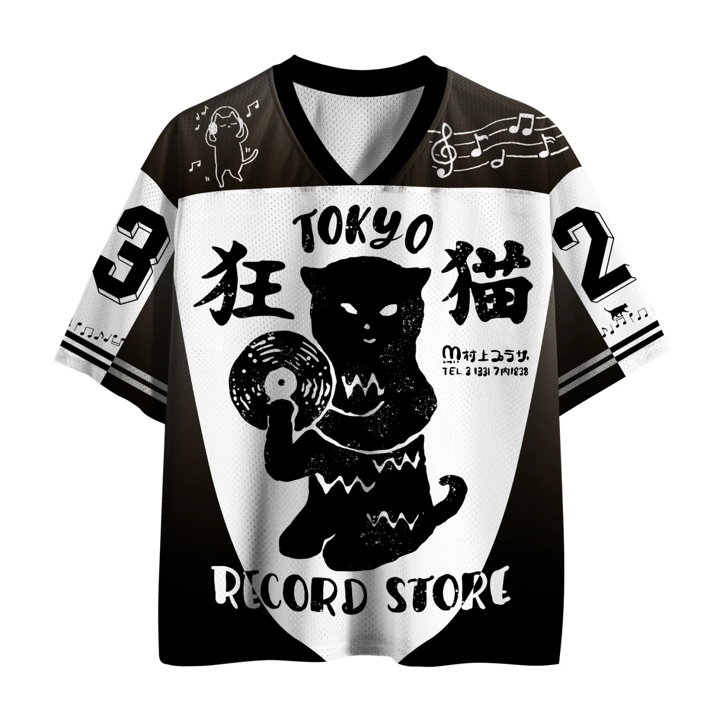 Tokyo-Tiger Retro Groove "Kyo-Neko" Mesh Jersey