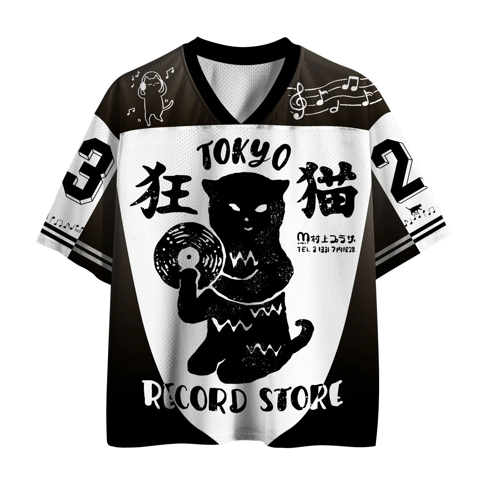 Tokyo-Tiger Retro Groove "Kyo-Neko" Mesh Jersey