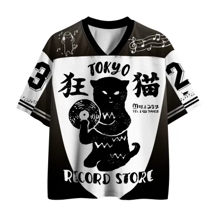Tokyo-Tiger Retro Groove "Kyo-Neko" Mesh Jersey