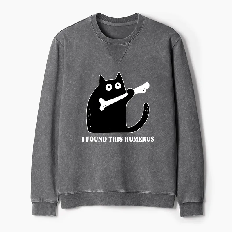 Tokyo-Tiger Cat Found This Humerus Washed Terry Sweatshirt