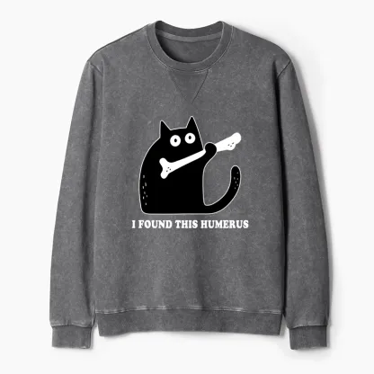 Tokyo-Tiger Cat Found This Humerus Washed Terry Sweatshirt