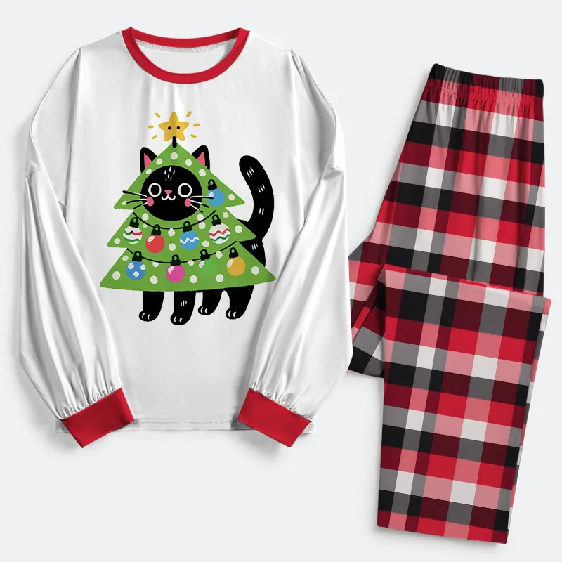Tokyo-Tiger Christmas Tree Cat Family Pajama Sets