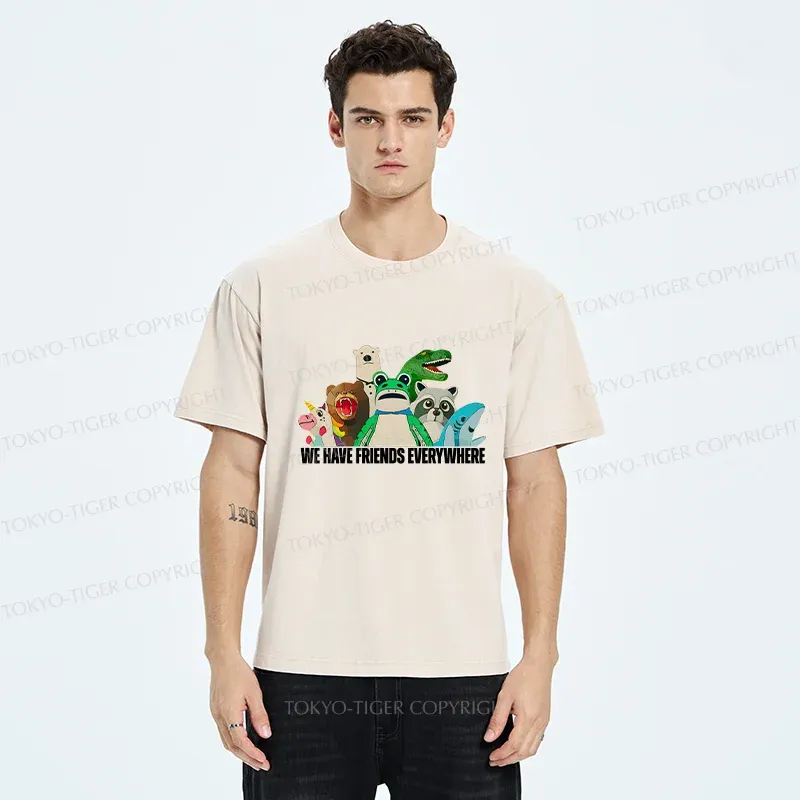 Tokyo-Tiger Frog Doll Costume Washed T-Shirt