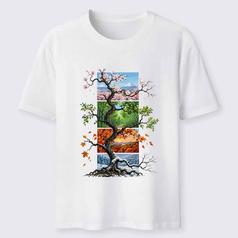Tokyo-Tiger Nature Four Seasons Tree Art Classic T-Shirt