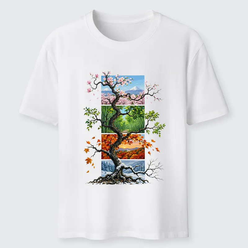 Tokyo-Tiger Nature Four Seasons Tree Art Classic T-Shirt