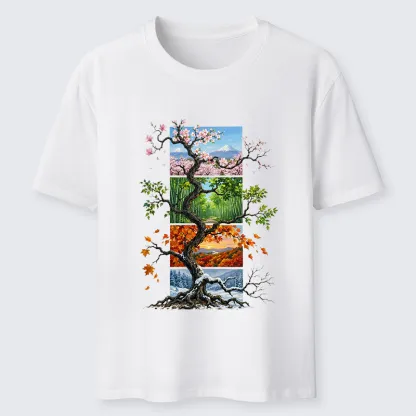 Tokyo-Tiger Nature Four Seasons Tree Art Classic T-Shirt