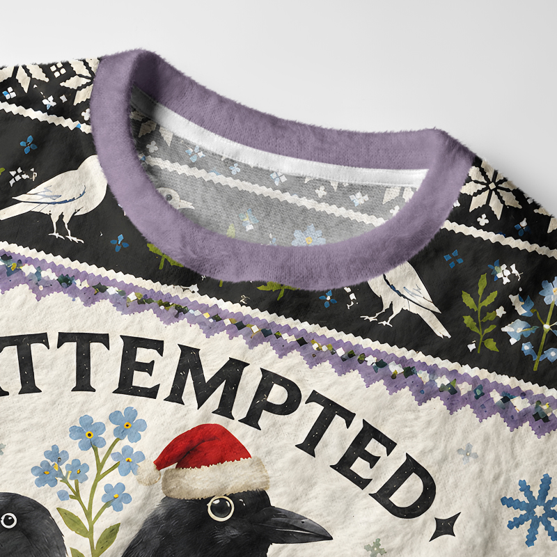 Tokyo-Tiger Funny Crow Pigeon Fuzzy Christmas Ugly Sweatshirt