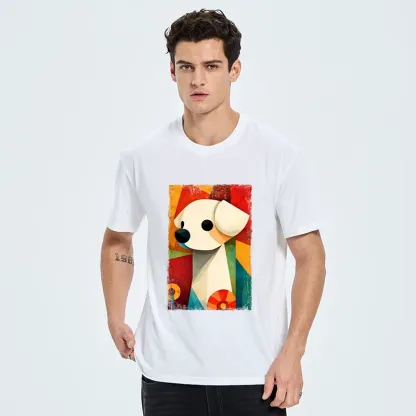Tokyo-Tiger Retro Abstract Color Block Puppy Art Classic T-Shirt