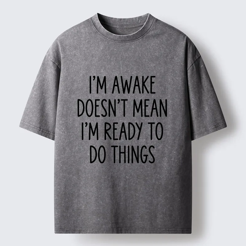 Tokyo-Tiger Morning Vibe Funny Meme Washed T-Shirt