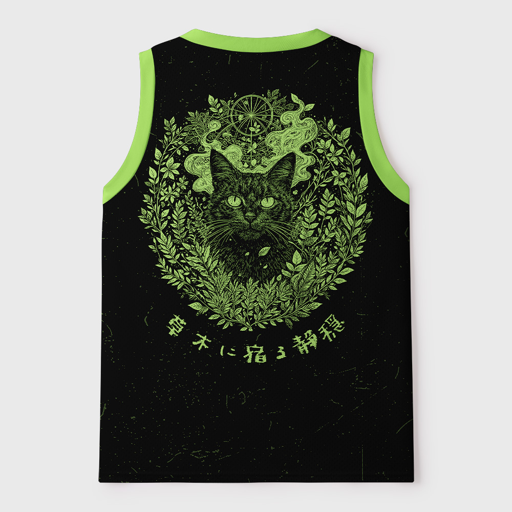 Tokyo-Tiger Peaceful Forest Magic Cat Mesh Tank Top