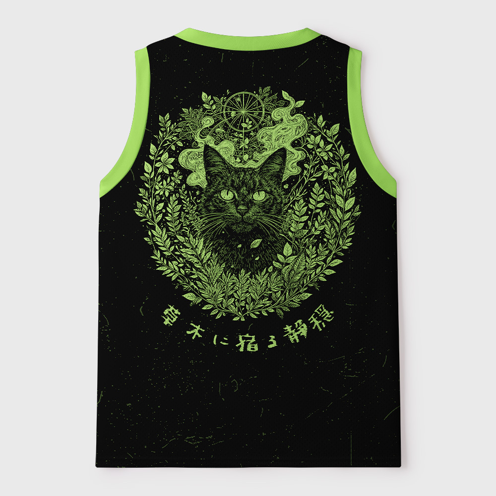 Tokyo-Tiger Peaceful Forest Magic Cat Mesh Tank Top