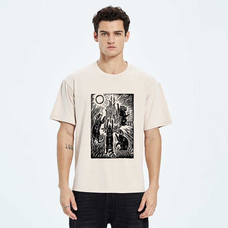 Tokyo-Tiger Raccoons And Campfires Washed T-Shirt