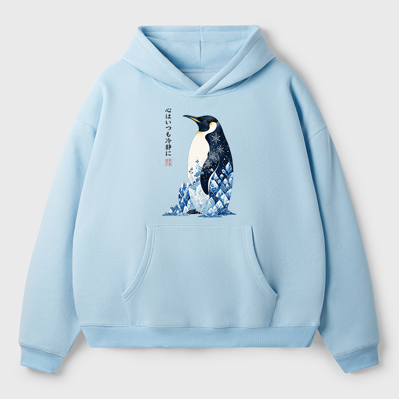 Tokyo-Tiger Keep Calm Penguin Adult Fleece Hoodie