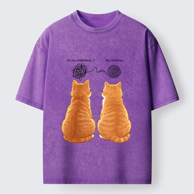 Tokyo‑Tiger Relatable Cat Thoughts Washed T‑Shirt