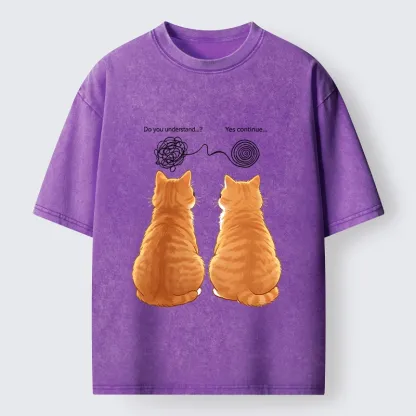 Tokyo‑Tiger Relatable Cat Thoughts Washed T‑Shirt