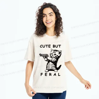 Tokyo-Tiger Ferocious Cat Washed T-Shirt