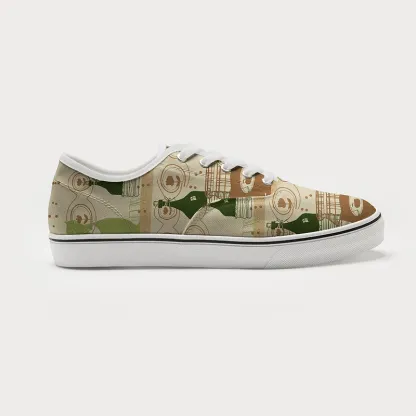 Tokyo-Tiger Cat On The Shelf Canvas Shoes