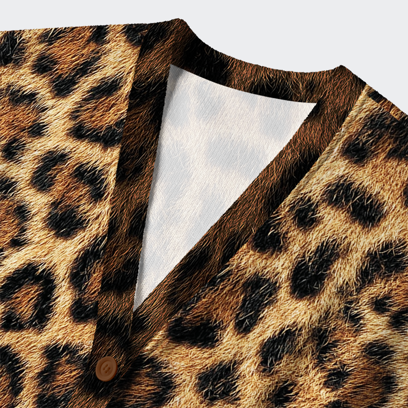 Tokyo-Tiger Savanna-Spirit Leopard Spots: The Wild Charm Ugly Cardigan Sweater