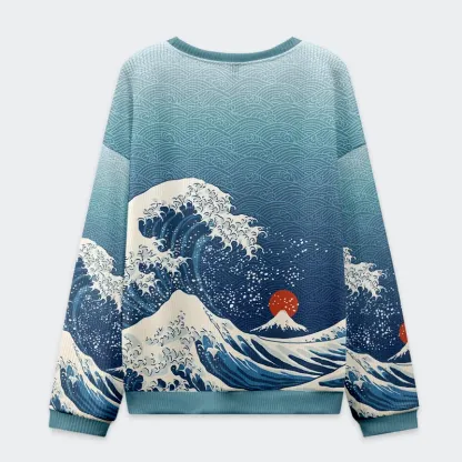Tokyo-Tiger The Great Wave Off Fuji Christmas Ugly Sweatshirt