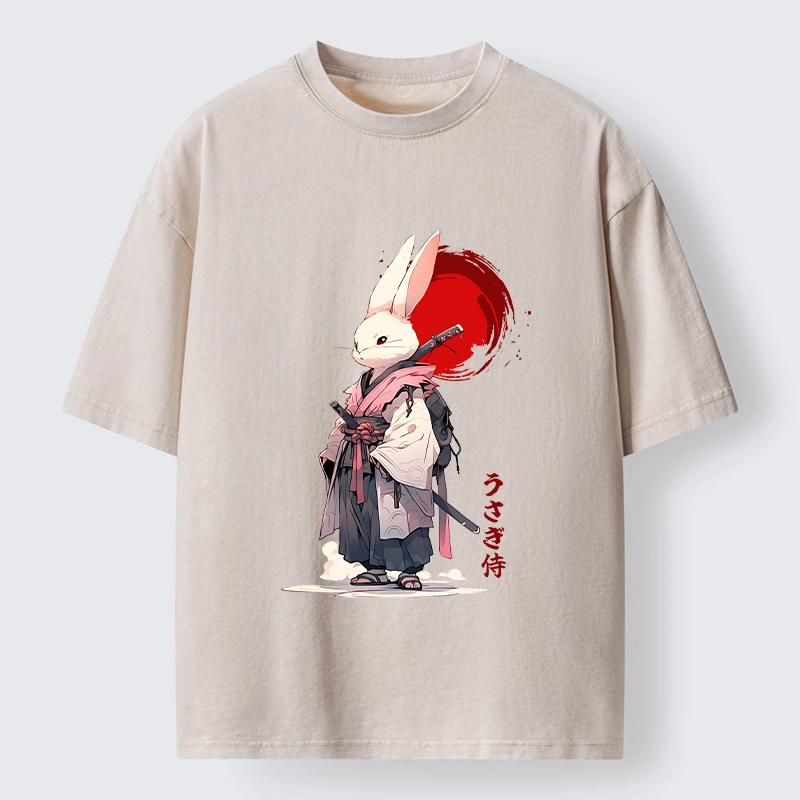 Tokyo‑Tiger Samurai Rabbit Washed T‑Shirt