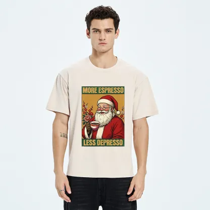 Tokyo-Tiger Funny Santa Coffee Meme Washed T-Shirt