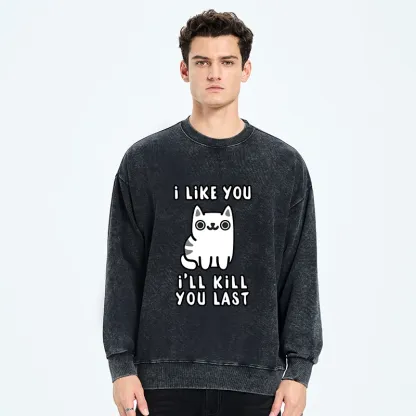 Tokyo-Tiger Cats And Humans Have A Love-hate Relationship Washed Sweatshirt