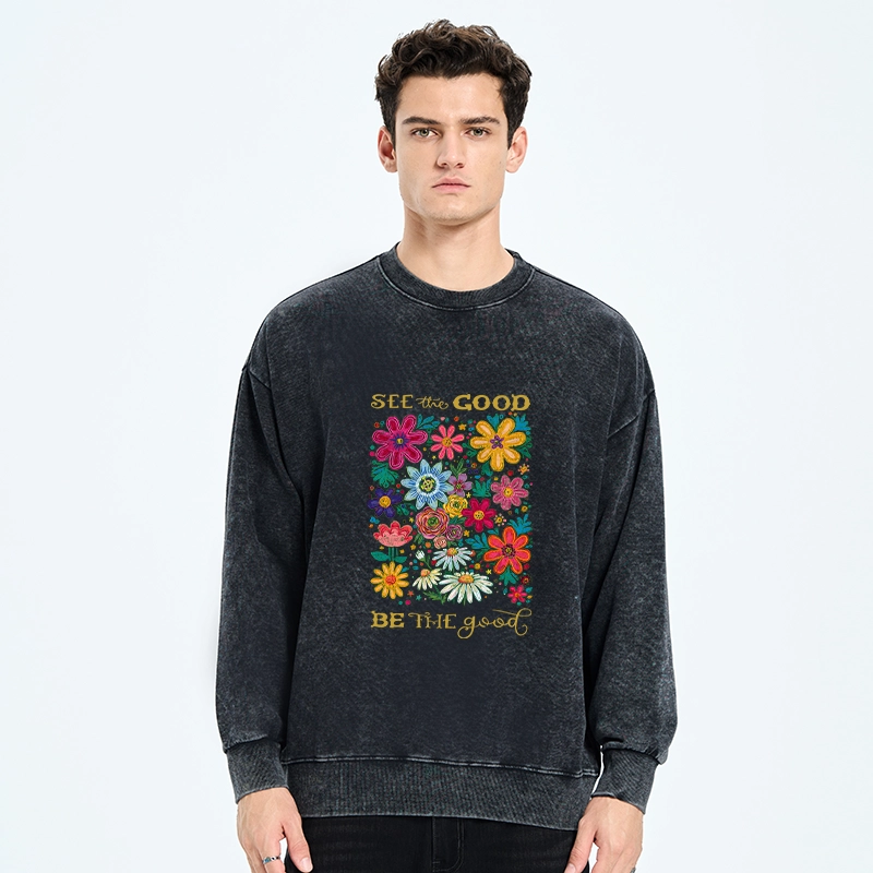 Tokyo-Tiger Flower：See The Good Be The Good Washed Sweatshirt