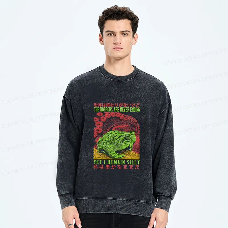 Tokyo-Tiger The Horrors Are Never Ending Japan Washed Sweatshirt