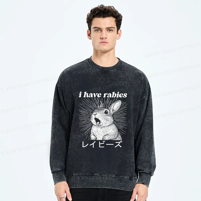 Tokyo-Tiger Funny Rabbit Washed Sweatshirt
