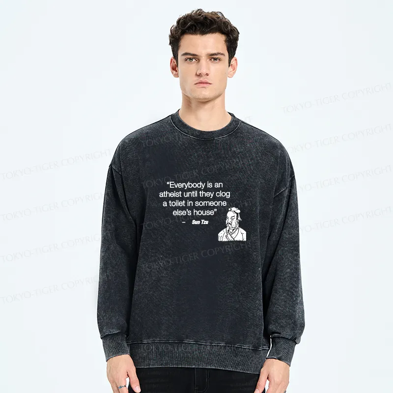 Tokyo-Tiger Funny Sun Tzu Saying Washed Sweatshirt