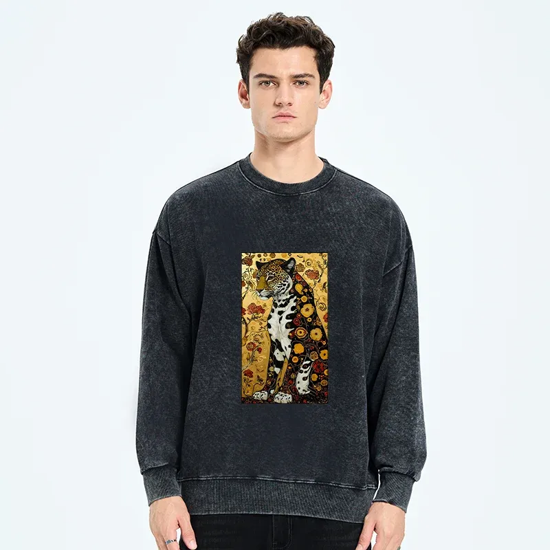 Tokyo-Tiger Magnificent Leopard Washed Sweatshirt