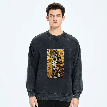 Tokyo-Tiger Magnificent Leopard Washed Sweatshirt