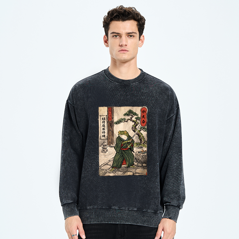 Tokyo-Tiger Samurai Frog Training Washed Sweatshirt
