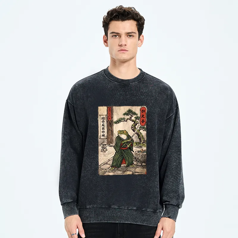 Tokyo-Tiger Samurai Frog Training Washed Sweatshirt