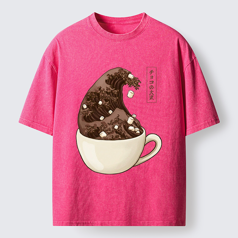 Tokyo-Tiger Coffee Wave Art Washed T-Shirt