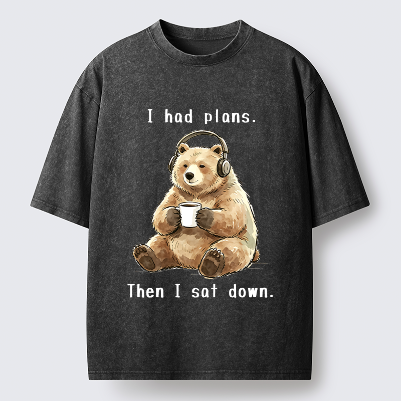 Tokyo-Tiger Funny Lazy Bear Meme Washed T-Shirt