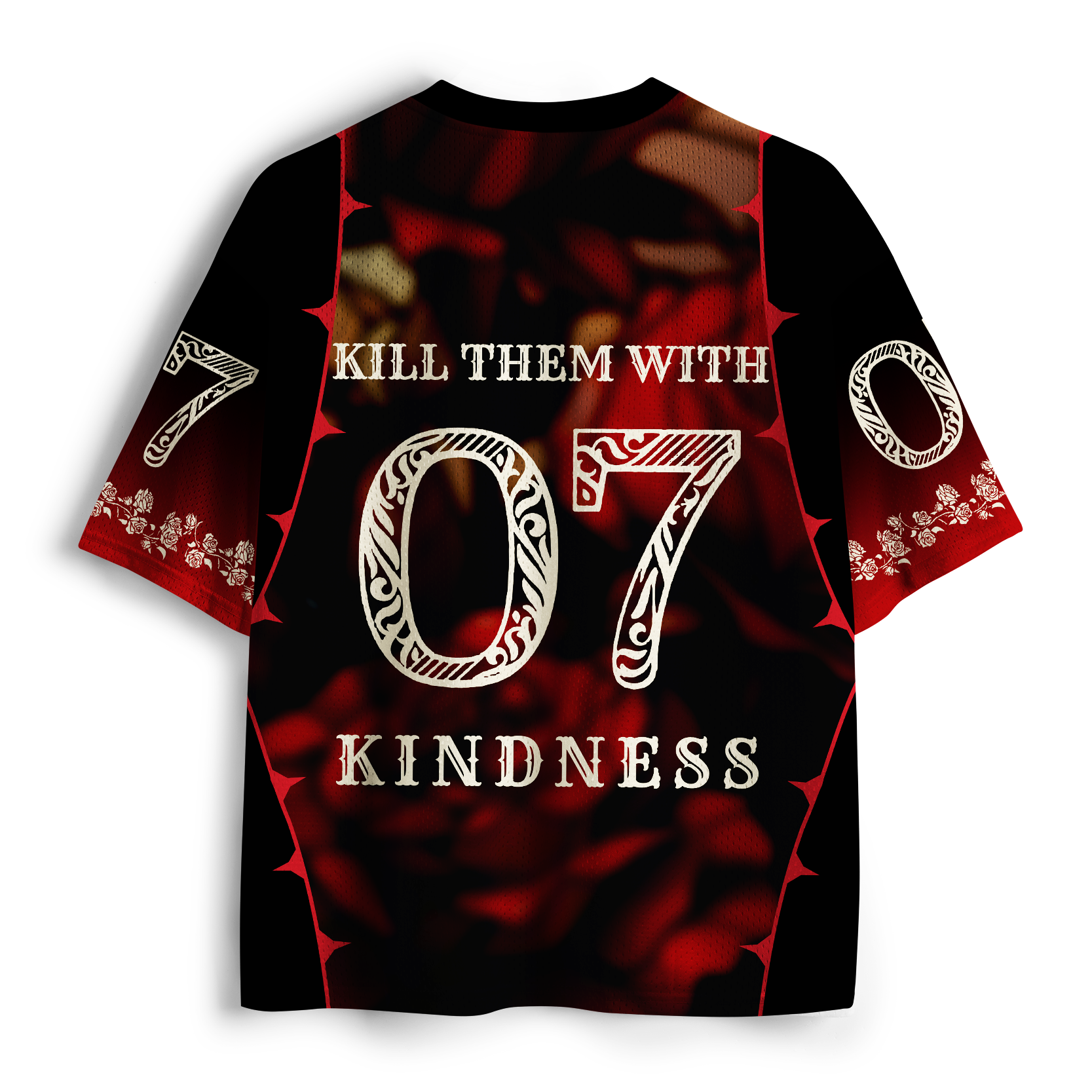 Tokyo-Tiger Midnight Rose "Kindness" Statement Mesh Jersey