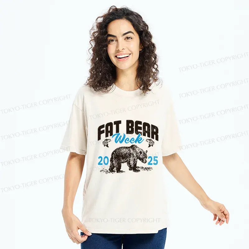 Tokyo-Tiger Fat Bear Week Washed T-Shirt