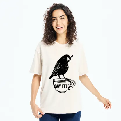 Tokyo-Tiger Caw-ffee Washed T-Shirt