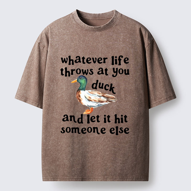 Tokyo-Tiger Funny Duck Life Trouble Meme Washed T-Shirt